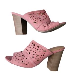 American Eagle Sandals Womens Size 7 Pink Laser Cut Open Toe